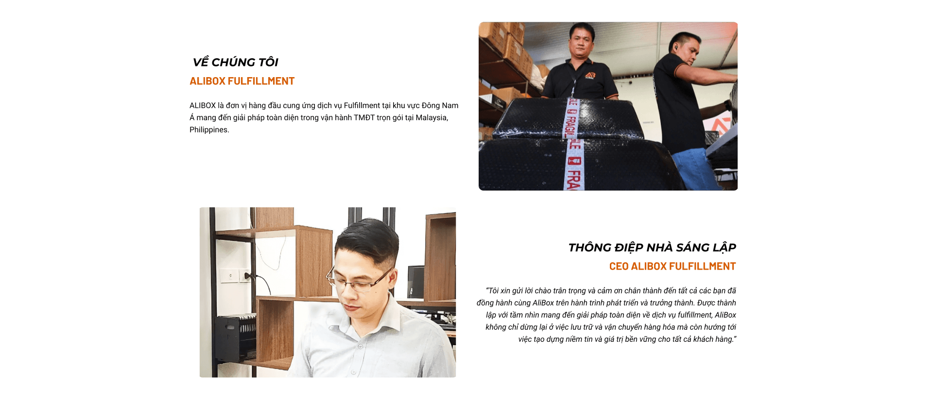 Ve chung toi thong diep nha sang lap Alibox Fulfillment